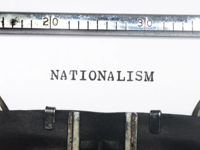 nationalism on typewriter